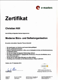 Zertifikate Moderne Büro- und Selbstorganisation