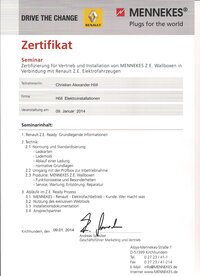 MENNEKES Zertifikat 2014