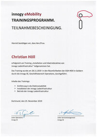 Installation und Inbetriebnahme von innogy Ladeinfrastruktur